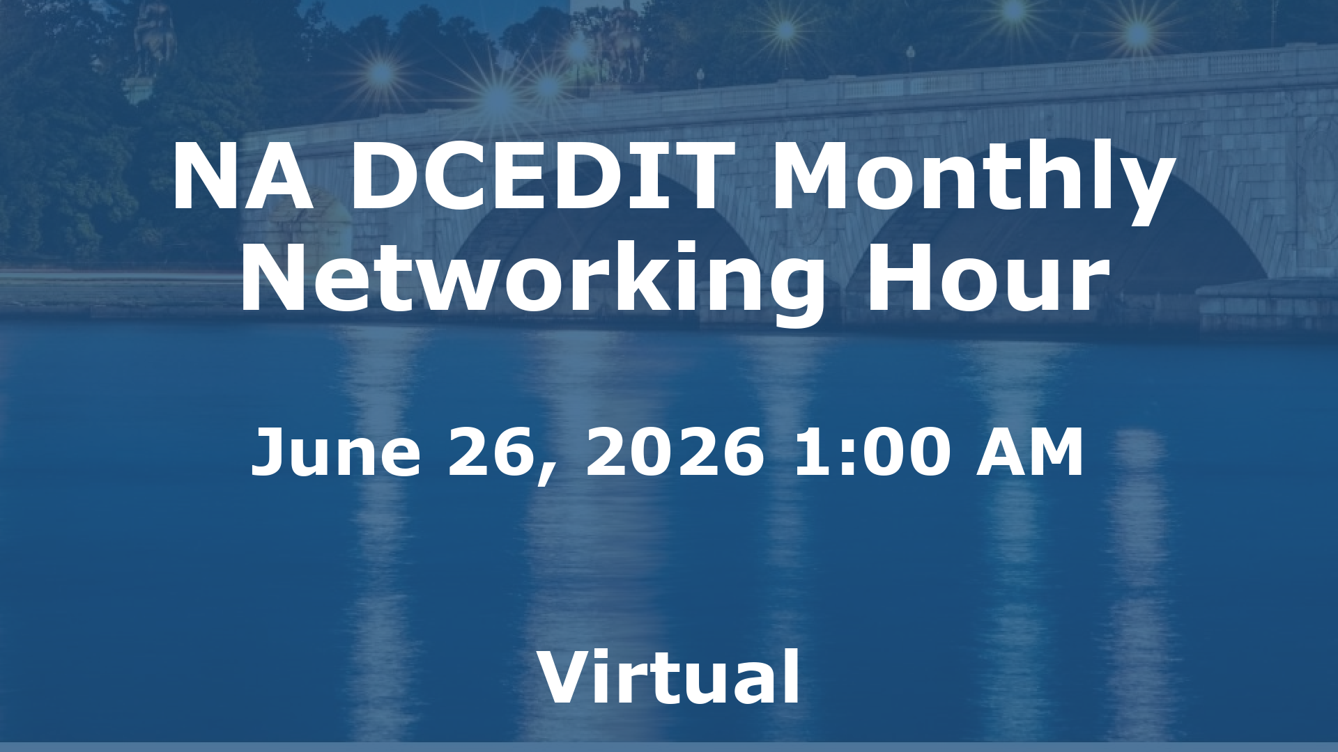 NA DCEDIT Monthly Networking Hour event image